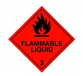 Code V3 Flammable Liquid labels by Freight Merchandising Services