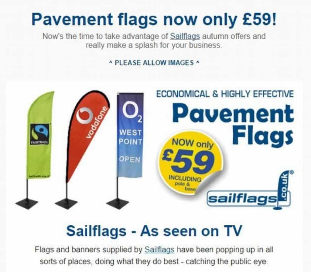 Sailflags flying banners and flags on the news by