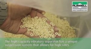Separating Dried Pasta Rings from Russell Finex Ltd.